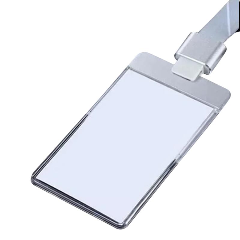 Premium Clear ID Card Holder with Aluminium Vertical - Silver